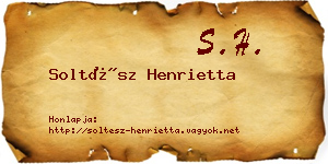 Soltész Henrietta névjegykártya